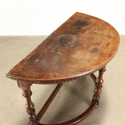 Semi-Circular Console Walnut Italy XVII-XVIII Century