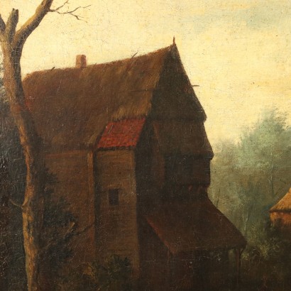 Antikes Gemälde Landschaft Thomas Heeremans Attr. Öl auf Leinwand