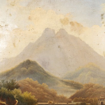 arte, Arte italiano, Pintura italiana del siglo XIX, Pintura de Giacomo Micheroux, Paisaje con figuras y horno de pan, Giacomo Micheroux, Giacomo Micheroux, Giacomo Micheroux, Giacomo Micheroux