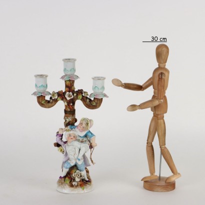 antigüedades, cerámica, antigüedades de cerámica, cerámica antigua, cerámica antigua italiana, cerámica antigua, cerámica neoclásica, cerámica del siglo XIX, candelabro de porcelana Possneck Conta