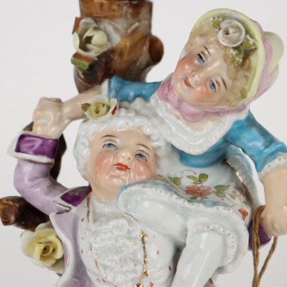 Candélabre Ancien Porcelaine Allemagne \'800 Céramiques Anciennes