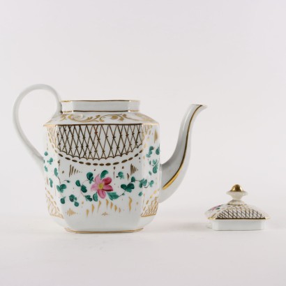 antigüedades, cerámica, antigüedades de cerámica, cerámica antigua, cerámica antigua italiana, cerámica antigua, cerámica neoclásica, cerámica del siglo XIX, servicio de té y café de porcelana