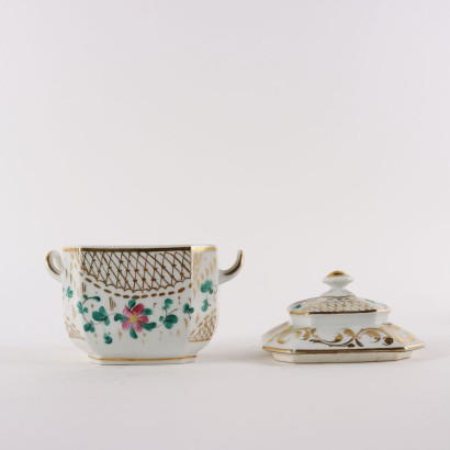 antigüedades, cerámica, antigüedades de cerámica, cerámica antigua, cerámica antigua italiana, cerámica antigua, cerámica neoclásica, cerámica del siglo XIX, servicio de té y café de porcelana