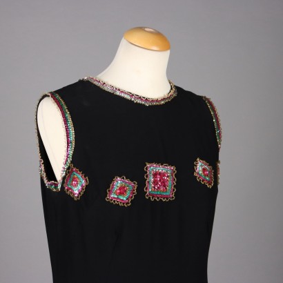 #vintage #abbigliamentovintage #abitivintage #vintagemilano #modavintage ,Abito Vintage Nero con Paillettes