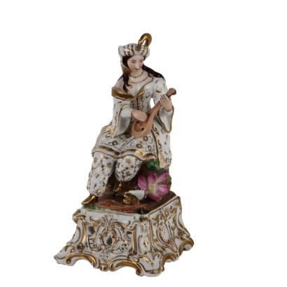 Ancient Perfume Holder Porcelain France \'800 Gilded Oriental Sculpture