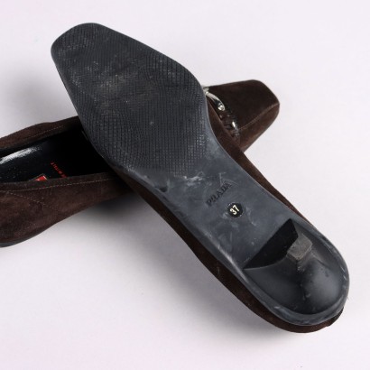 Mocassin Prada en daim à talon