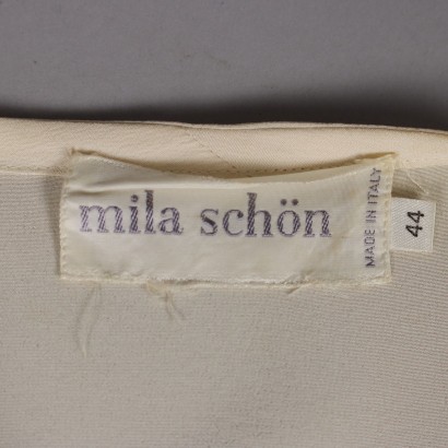 Vintage Jacket by Mila Schön Silk Size 14 Creamy Color Milan 1980s