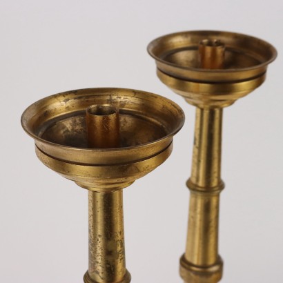 Pair of Gilded Bronze Candlesticks