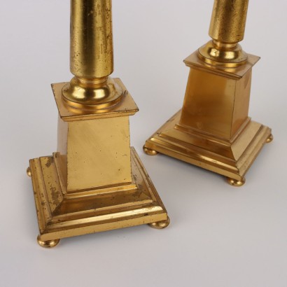 Pair of Gilded Bronze Candlesticks