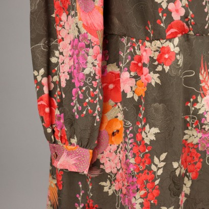 Vintage Floral Silk Dress