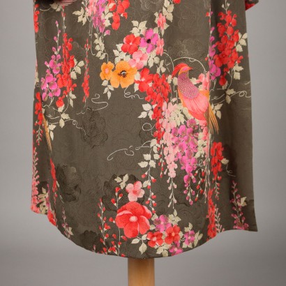 Vintage Floral Silk Dress