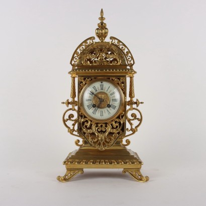 Triptych Gilt Bronze Clock