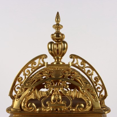 Triptych Gilt Bronze Clock