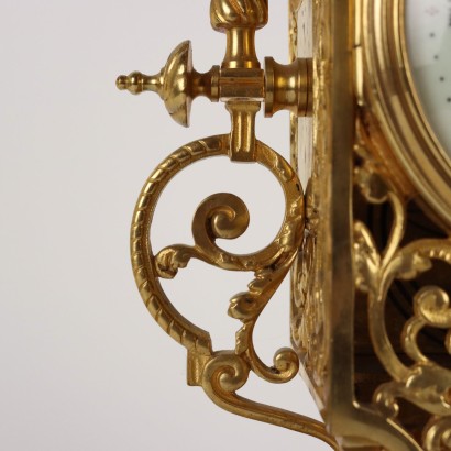 Triptych Gilt Bronze Clock