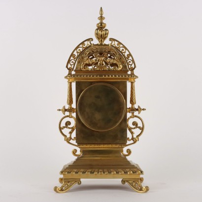 Triptychon Uhr aus vergoldeter Bronze