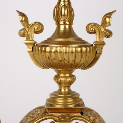 Triptych Gilt Bronze Clock