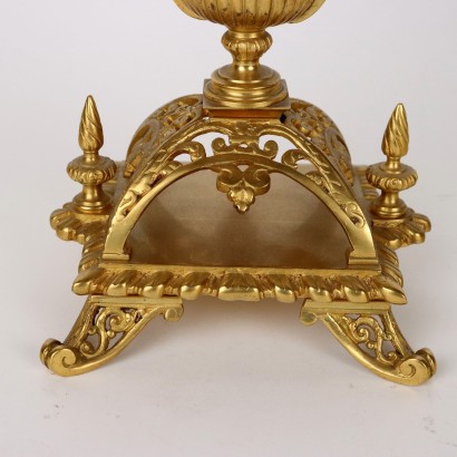 Triptych Gilt Bronze Clock