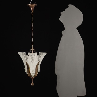 Chandelier with Satin Glass