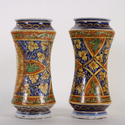 Pair of Majolica Albarelli