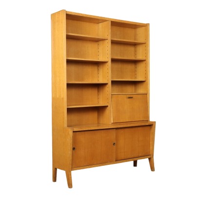 Vintage Bookcase from the 1950s Oak Veneered Wood Furnishing