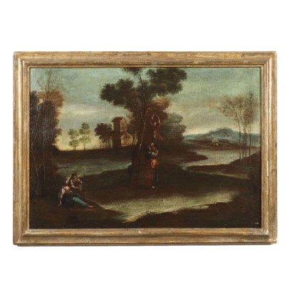 Landscape painting with figures