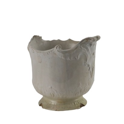 Cachepot in White Majolica