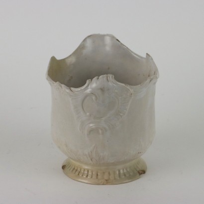 Cachepot in White Majolica