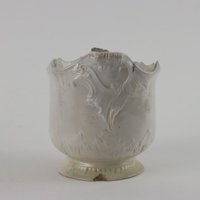 Cachepot in White Majolica