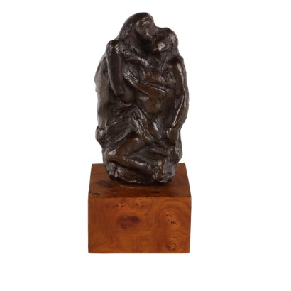 Ancien Sculpture the Deposition T. Gismondi '900 Bronze Wooden Base