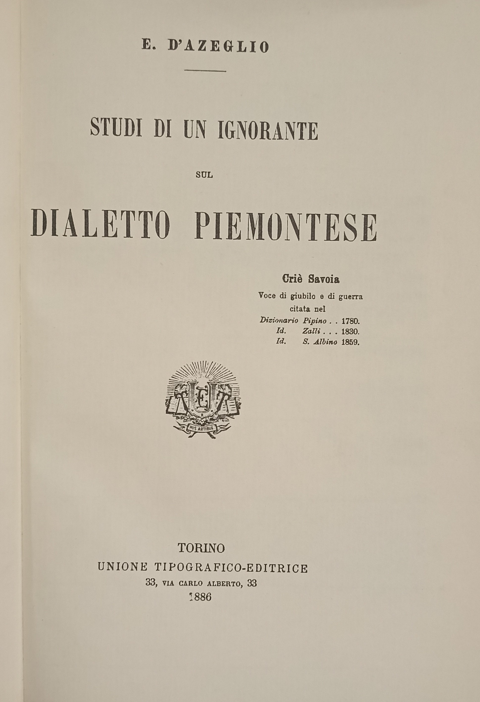 Studi di un ignorante sul dialetto pie