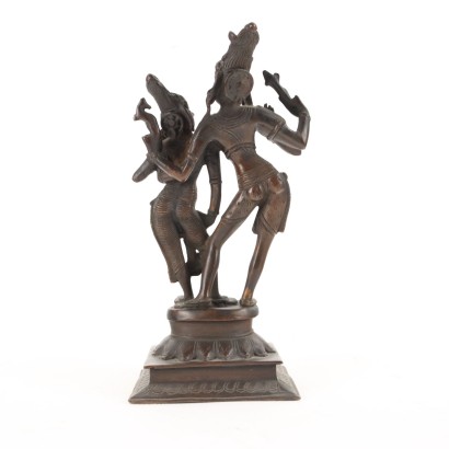 Krishna con una Gopi Scultura in Bronz