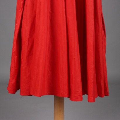 Robe en coton rouge vintage