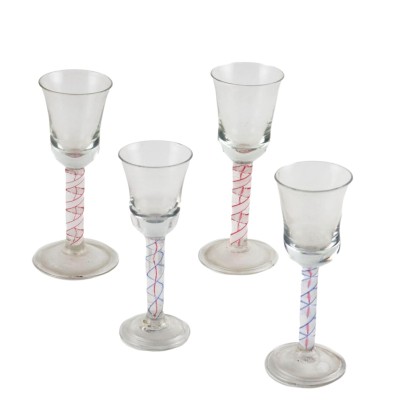 Group of Goblets in Murano Filigree Glass XVIII Century