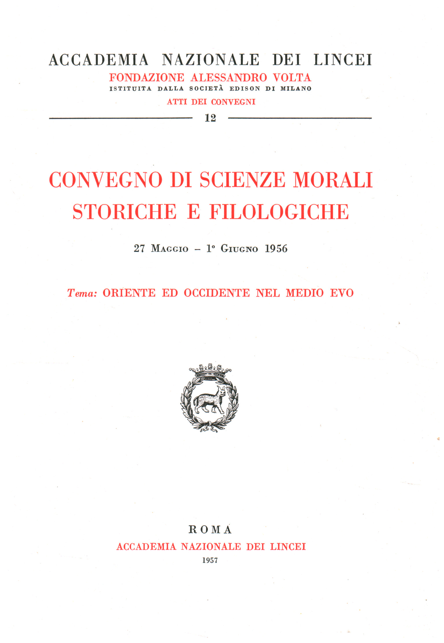 Convegno di Scienze Morali Storiche e