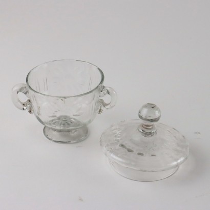 Coupe et petit vase en verre Mur