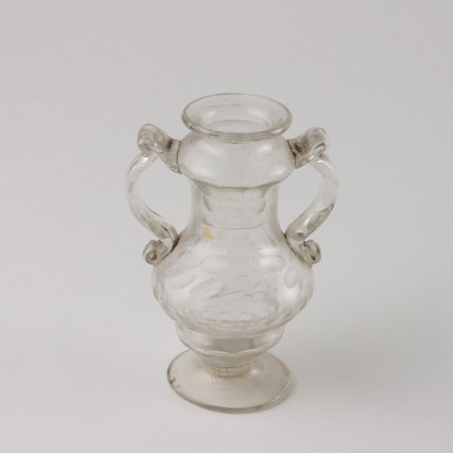 Coupe et petit vase en verre Mur