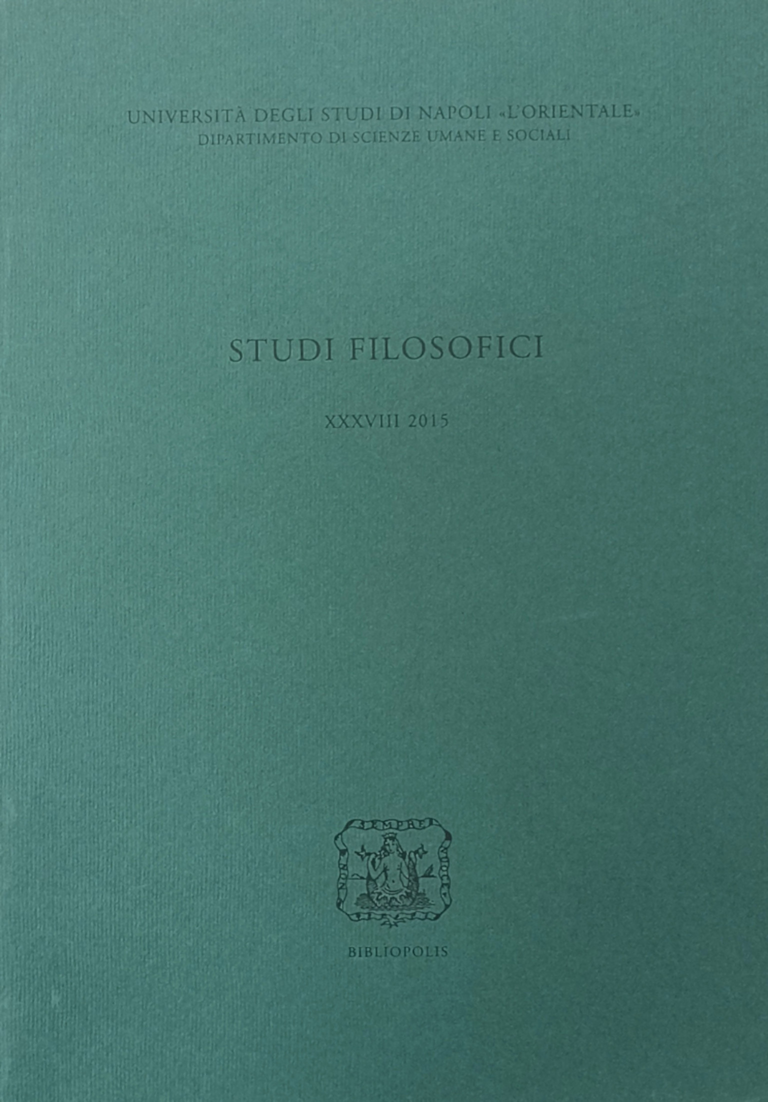 Estudios filosóficos XXXVIII 2015