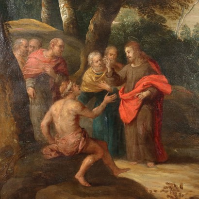 Painted with Scene of Healing 17th century, Scene of miraculous healing