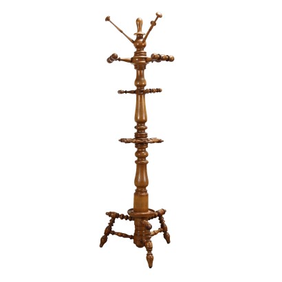 Ancient Coat Rack Walnut Italy Late XIX Century