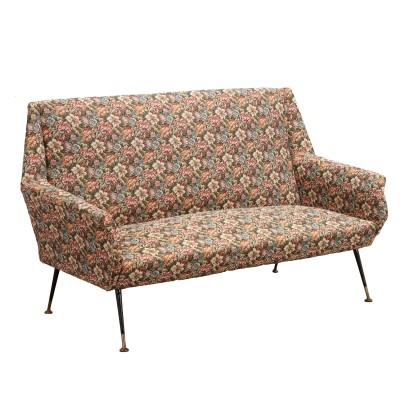 Canapé Vintage des Années 50-60 Métal Tissu Rembourrage