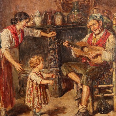 Pintura con escena de Concertino doméstico,Concertino doméstico,Giuseppe Giardiello,Giuseppe Giardiello,Giuseppe Giardiello,Giuseppe Giardiello,Giuseppe Giardiello,Giuseppe Giardiello