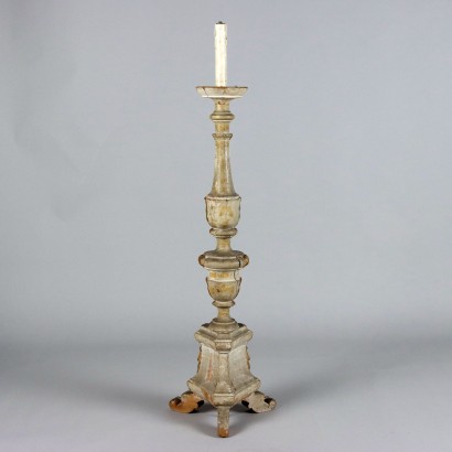 19th Century Eclectic Wooden Torche Holder