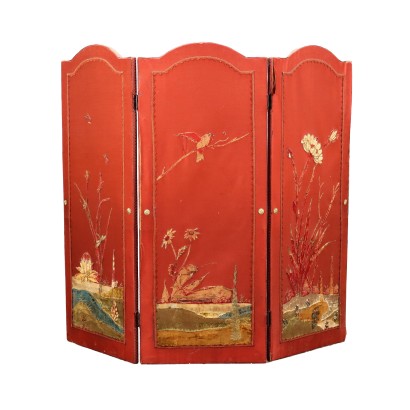 Bildschirm im Chinoiserie Stil '900 Seide Dekoration Landschaft