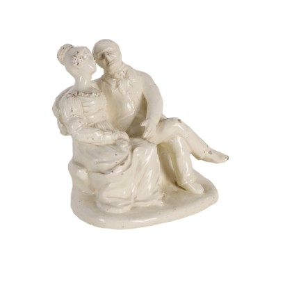 Figurine Couple Galant en faïence