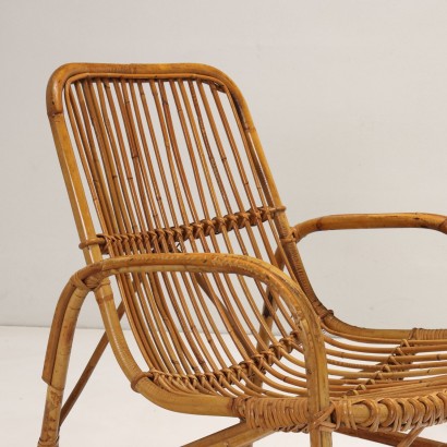 Canapé et paire de fauteuils, Trio de Sièges en Bambou des années 1950-1960