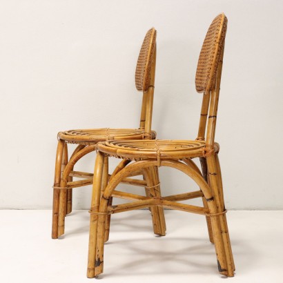 Set of Bamboo Chairs from the 50s and 60s