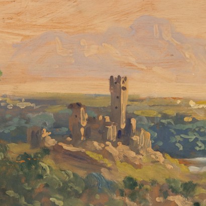 Pintura de Antonio Oberto,Paisaje con pastores y ruinas,Antonio Oberto,Antonio Oberto,Antonio Oberto,Antonio Oberto