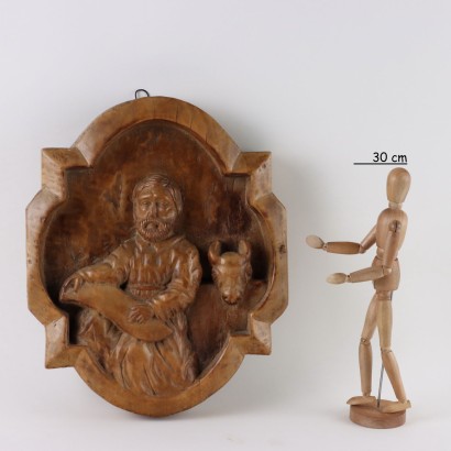 Paire de Tuiles en Bois Sculpté