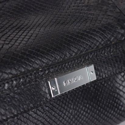 Krizia Vintage Black Bauletto Bag