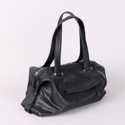 Krizia Vintage Schwarze Bauletto-Tasche